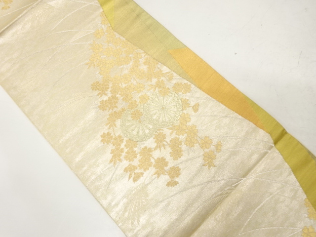 JAPANESE KIMONO / VINTAGE FUKURO OBI / SILK / WOVEN GENJIGURUMA